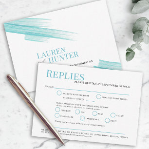 Minimalistische einfache Aqua-Tintenfeier RSVP Karte
