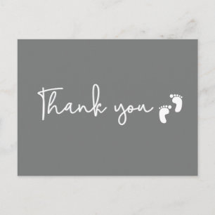 Minimalistische einfache Baby Shower Dankeschön Mo Postkarte