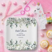 Minimalistische einfache Blätter verzweigen Brautp Pappteller (Party)