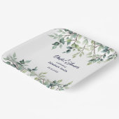 Minimalistische einfache Blätter verzweigen Brautp Pappteller (Gewinkelt)