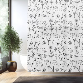 Minimalistische einfache Blume Art Duschvorhang