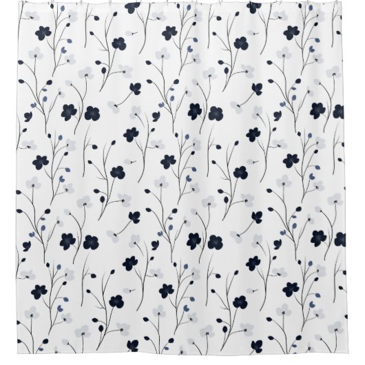 Minimalistische einfache Blume Art Duschvorhang (Vorderseite)