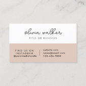 Minimalistische Einfache Boho Beige Moderne Mädche Visitenkarte (Rückseite)