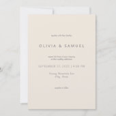 Minimalistische Einfache Chic-Champagnerhochzeit Einladung (Vorderseite)