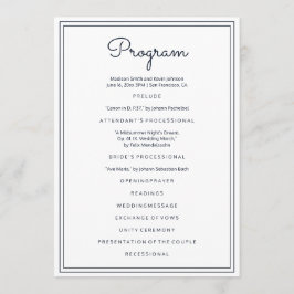 Minimalistische einfache Cursive Script-Hochzeit Programm