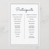 Minimalistische einfache Cursive Script-Hochzeit Programm (Rückseite)