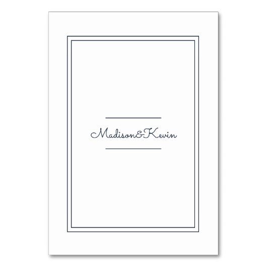 Minimalistische einfache Cursive Script-Hochzeit Tischnummer (Rückseite)