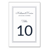 Minimalistische einfache Cursive Script-Hochzeit Tischnummer (Vorderseite)