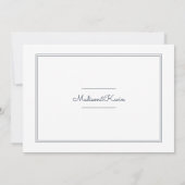 Minimalistische einfache Cursive Script Wedding Vi Dankeskarte (Rückseite)