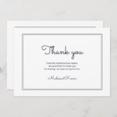 Minimalistische einfache Cursive Script Wedding Vi Dankeskarte (Vorne/Hinten)