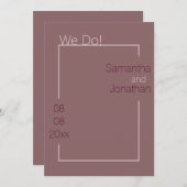 Minimalistische Einfache Dusty Rose Hochzeit Einla Einladung (Vorne/Hinten)