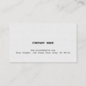 Minimalistische einfache Elegant Texture White Att Visitenkarte (Rückseite)