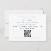 Minimalistische einfache, elegante Blue QR-Codeant RSVP Karte (Vorderseite)