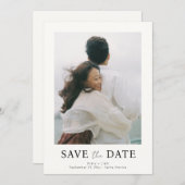 Minimalistische, einfache, elegante Foto- und Text Save The Date (Vorne/Hinten)
