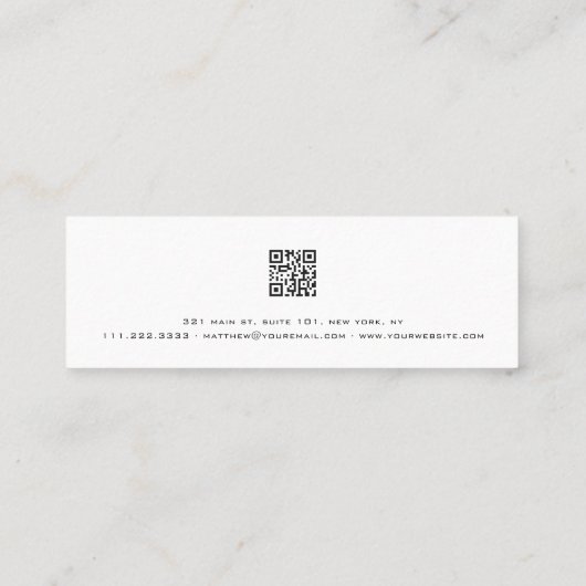 Minimalistische einfache Elegante Moderne Logos un Mini Visitenkarte (Rückseite)