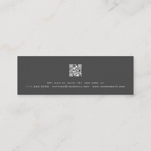 Minimalistische einfache Elegante Moderne Logos un Mini Visitenkarte (Rückseite)