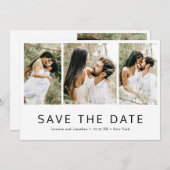 Minimalistische einfache Fotocollage Moderne Hochz Save The Date (Vorne/Hinten)