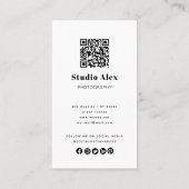 Minimalistische Einfache Fotografie | Vollständige Visitenkarte (Rückseite)