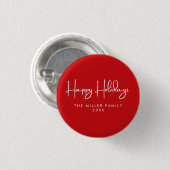 Minimalistische einfache glückliche Ferien Button (Vorne & Hinten)