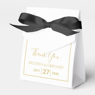Minimalistische Einfache Gold Black & White Hochze Geschenkschachtel