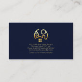 Minimalistische Einfache Gold-Line-Eigenschaft Visitenkarte (Rückseite)