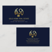 Minimalistische Einfache Gold-Line-Eigenschaft Visitenkarte (Vorne/Hinten)