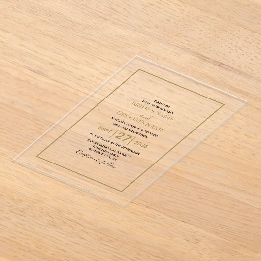 Minimalistische, einfache, goldklare, transparente acryleinladungen (Ablage )