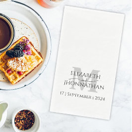 Minimalistische Einfache graue Monogrammbezeichnun Serviette