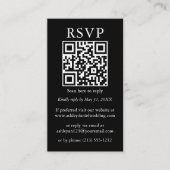 Minimalistische Einfache Hochzeit Black Stripes QR Begleitkarte (Vorderseite)