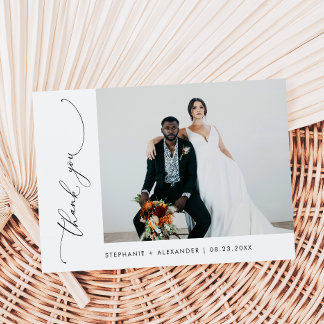 Minimalistische Einfache Hochzeit Dankeschön-Karte Dankeskarte