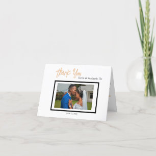 Minimalistische einfache Hochzeit geklappt Vielen Dankeskarte