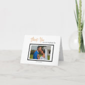 Minimalistische einfache Hochzeit geklappt Vielen Dankeskarte (Vorderseite)