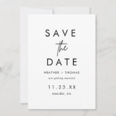 Minimalistische einfache Hochzeit ohne Foto speich Save The Date (Vorderseite)