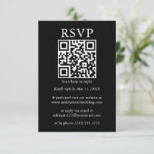 Minimalistische einfache Hochzeit QR Black UAWG Karte (Stehend Vorderseite)