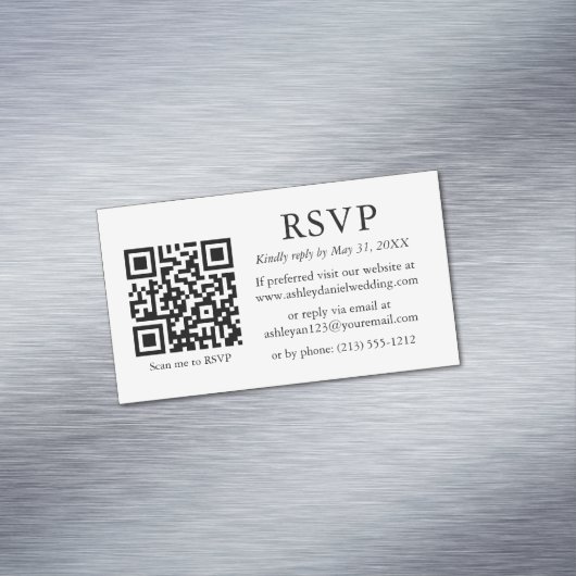 Minimalistische Einfache Hochzeit QR UAWG 25 Magne Magnetische Visitenkarte (Beispiel)
