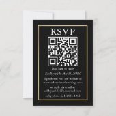 Minimalistische einfache Hochzeit QR UAWG Black an Karte (Vorderseite)
