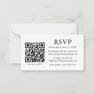 Minimalistische Einfache Hochzeit QR-UAWG Mitteilungskarte