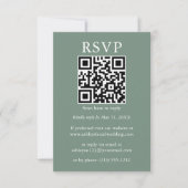 Minimalistische einfache Hochzeit QR UAWG Sage Gre Karte (Vorderseite)