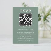 Minimalistische einfache Hochzeit QR UAWG Sage Gre Karte (Stehend Vorderseite)
