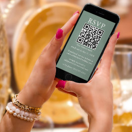 Minimalistische einfache Hochzeit QR UAWG Sage Gre Karte