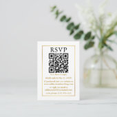 Minimalistische einfache Hochzeit QR White Gold UA Begleitkarte (Stehend Vorderseite)