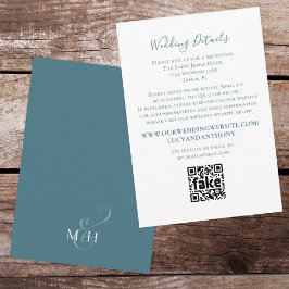Minimalistische einfache Hochzeitdetails QR Code B Begleitkarte