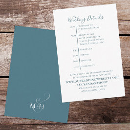 Minimalistische Einfache Hochzeitdetails Zeitleist Begleitkarte
