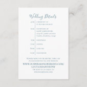 Minimalistische Einfache Hochzeitdetails Zeitleist Begleitkarte (Vorderseite)