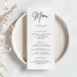 Minimalistische Einfache Hochzeitkarte Menükarte<br><div class="desc">Diese Minimalistische All In One Collection wurde speziell für Hochzeitsmenüs konzipiert und zeichnet sich durch ein übersichtliches und einfaches Layout mit klassischem Schriftart aus. Für eine erweiterte Anpassung dieses Designs, z.B. das Ändern des Layouts, des Schriftartes oder der Textgröße, klicken Sie bitte auf den obigen Button "KENNEN". Bitte kontaktieren Sie...</div>