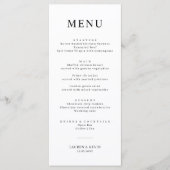 Minimalistische Einfache Hochzeitkarte Menükarte (Vorderseite)