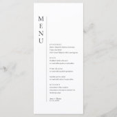 Minimalistische Einfache Hochzeitkarte Menükarte (Vorderseite)