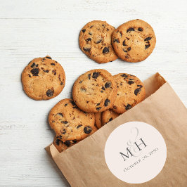 Minimalistische Einfache Hochzeitsfarbe Runder Aufkleber