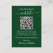 Minimalistische einfache Hochzeitsseite QR Green Begleitkarte (Vorderseite)