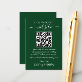 Minimalistische einfache Hochzeitsseite QR Green Begleitkarte